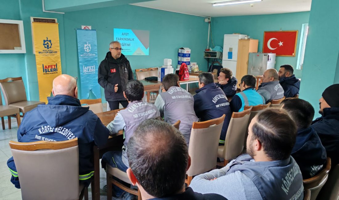 Körfez Belediyesi, personeline afet eğitimi verdi. 4 gün boyunca süren