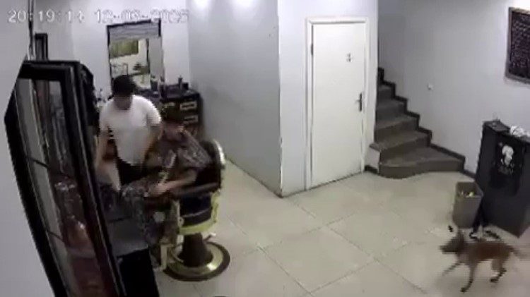 Kocaeli’de erkek kuaföründe zincirini koparan köpek tıraş olan müşteriyi ısırdı.