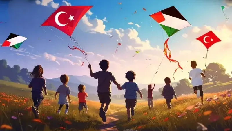 Gölcük’te cumartesi günü çocuklar, dayanışmayı ve kardeşliği simgelemek amacıyla Gazze’deki