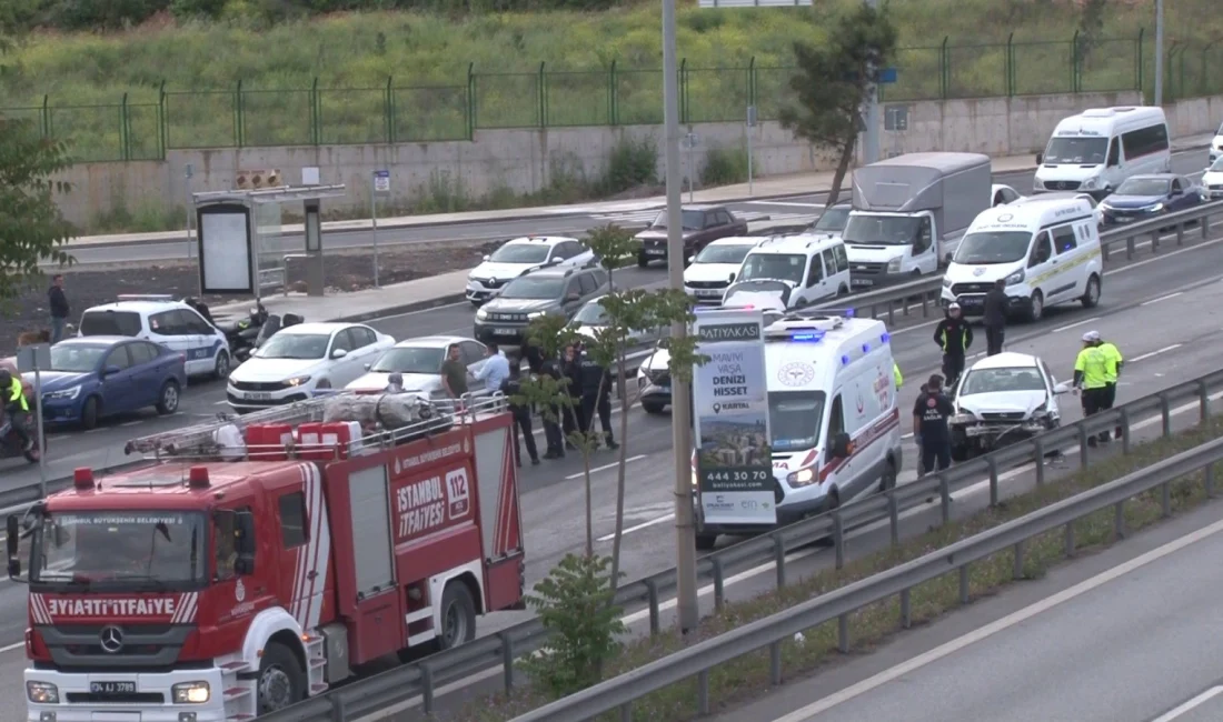 Tuzla'da D100 Karayolu'nda bir otomobilin kontrolden çıkarak savrulmasıyla meydana gelen
