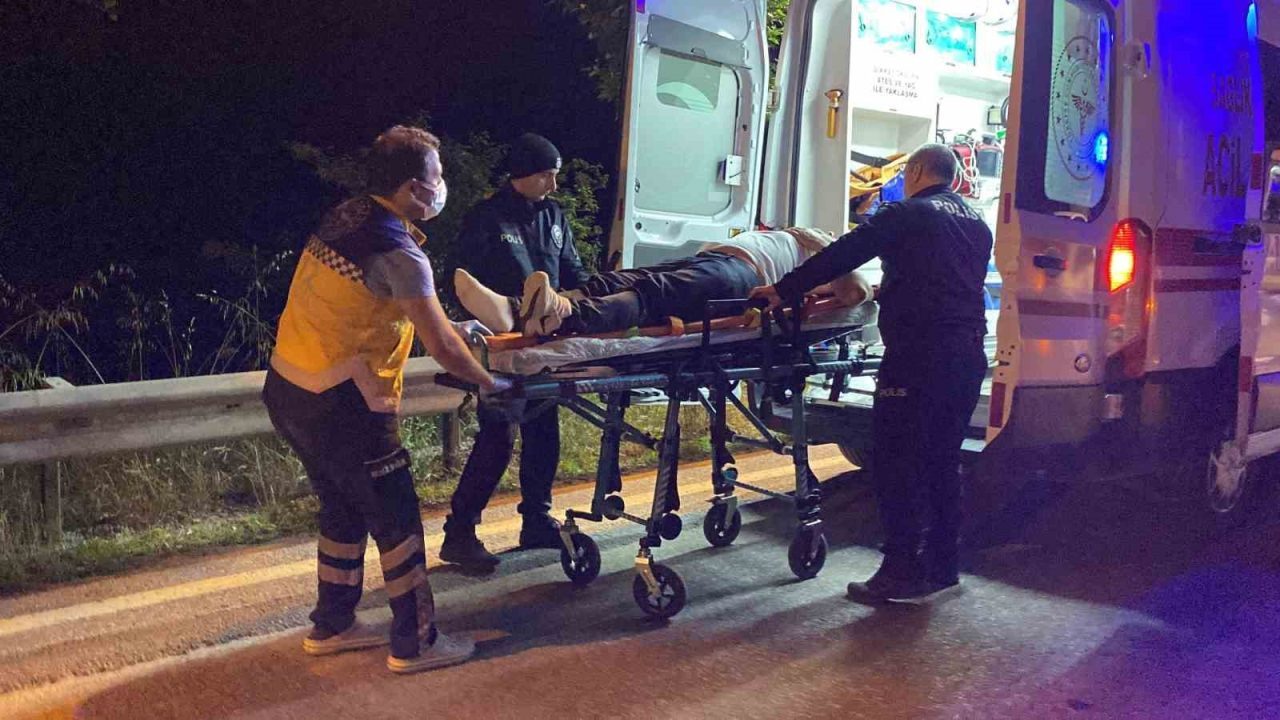D-100 kara yolunun Kocaeli geçişinde gece saatlerinde kamyon ve iki