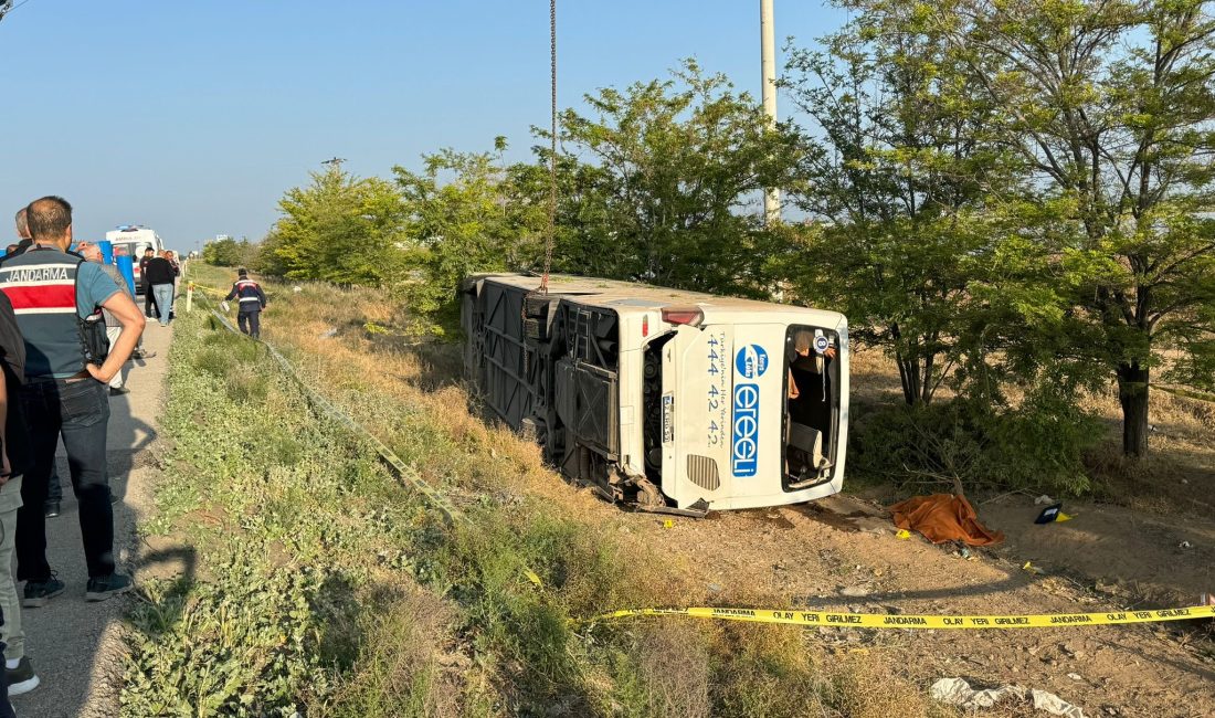 Konya’nın Ereğli ilçesinde yolcu otobüsünün şarampole devrilmesi sonucu 1 kişi
