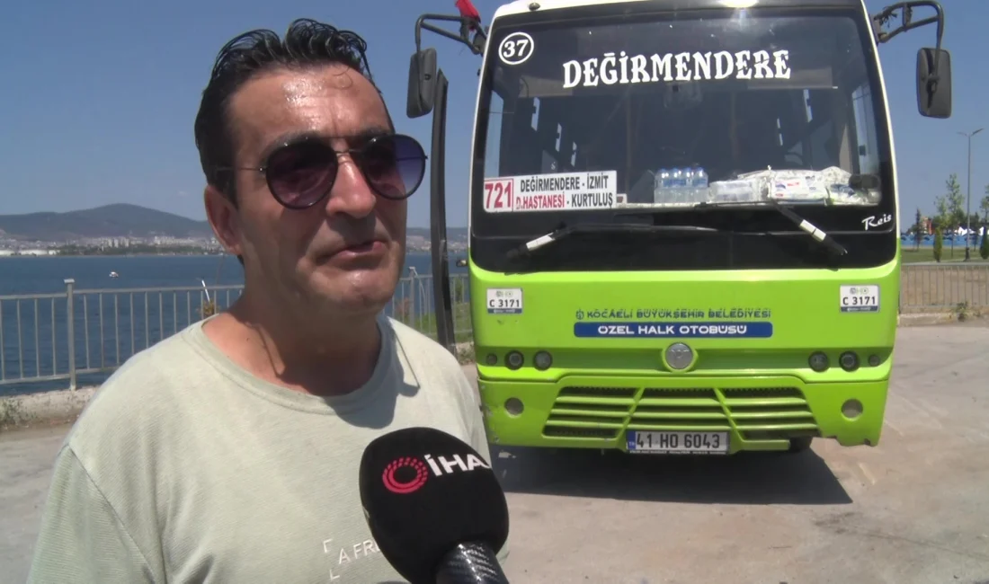 Kocaeli'nin Gölcük ilçesinde özel halk otobüsü şoförü, yevmiyesinden yolculara ücretsiz