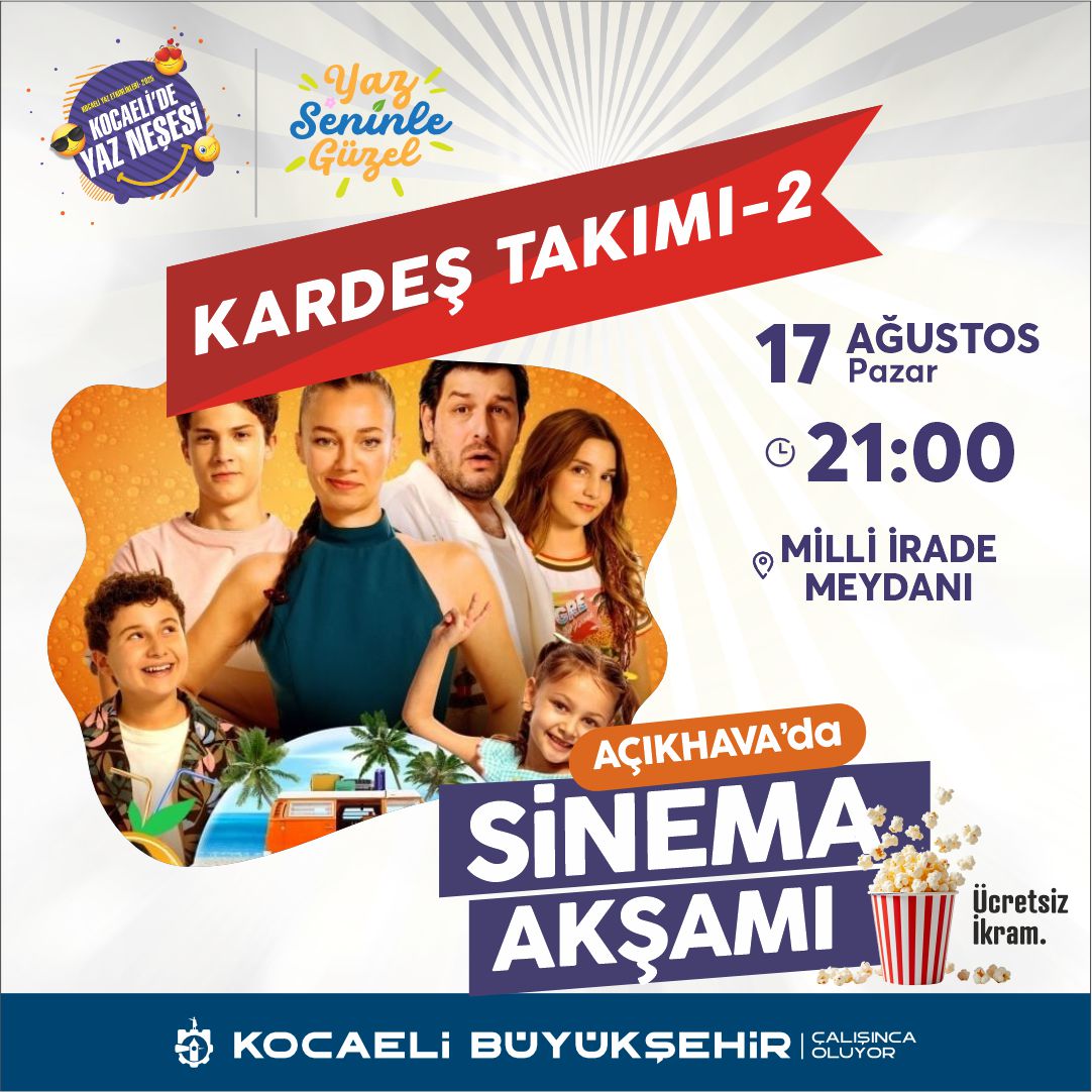 Büyükşehir Belediyesi, Milli İrade Meydanı’nda düzenlediği açık havada sinema keyfini