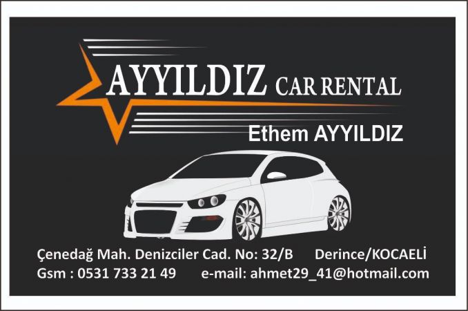 Kocaeli'de oto kiralamanın adresi Ayyıldız Car Rental.