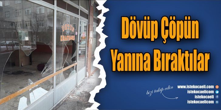 Kocaeli’nin Körfez ilçesinde, alkollü bir kişi, iki iş yerinin camlarını