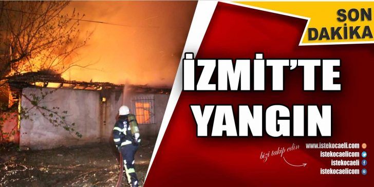 İzmit Gültepe Mahallesinde kullanılmayan bir evde çıkan yangın itfaiye ekipleri