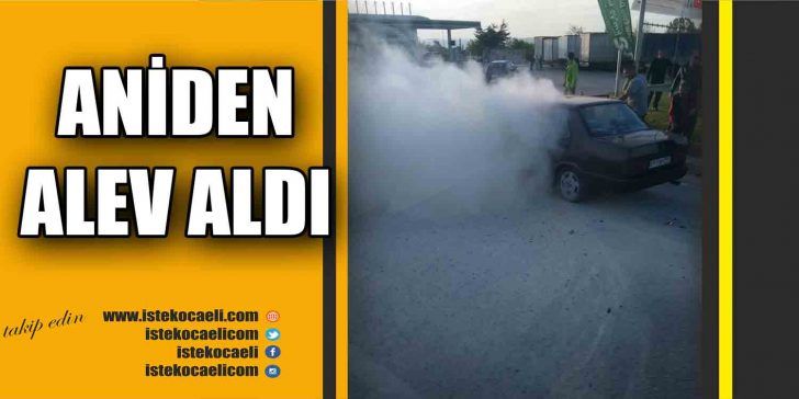 Kocaeli’de bugün öğle saatlerinde bir araç aniden alev aldı. Gölcük