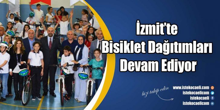 Bisiklet dağıtımına devam eden İzmit Belediyesi, 761 öğrenciye daha bisiklet