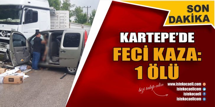 Kartepe’de yağmur nedeniyle kayganlaşan yolun da etkisiyle kontrolden çıkan hafif