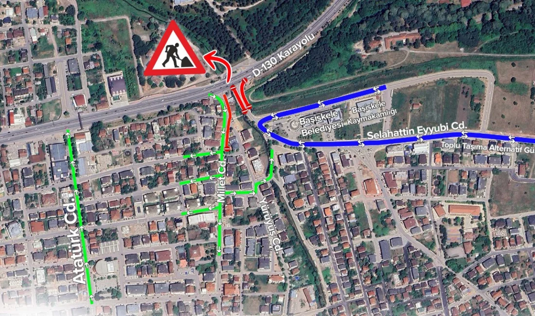 Kocaeli Büyükşehir Belediyesi, Başiskele’de D-130 Karayolu üzerindeki kavşak projesi kapsamında