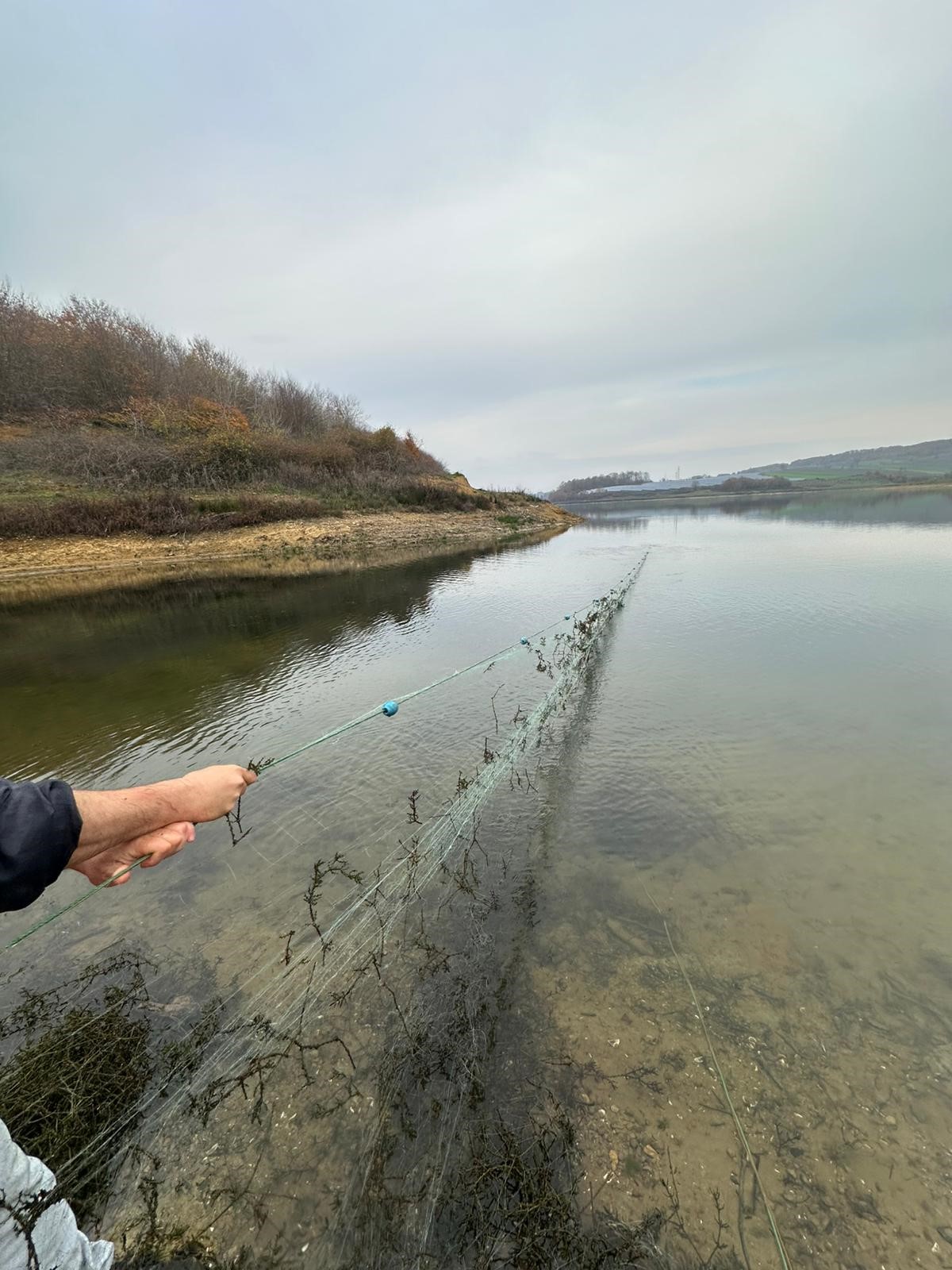 Kocaeli’nin Kandıra ilçesinde Tarım ve Orman Müdürlüğü ekipleri, Namazgâh Barajı’nda
