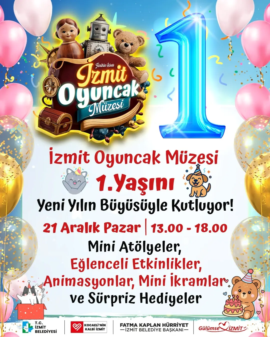 İzmit Belediyesi Oyuncak Müzesi, 21 Aralık Pazar günü 1. yaşını