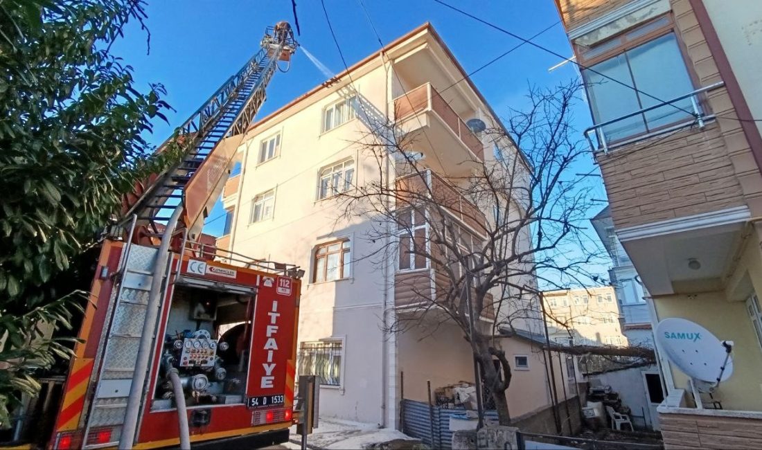 Sakarya’nın Karasu ilçesinde, iddiaya göre mangal yakıldığı sırada çıkan çatı