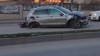 Edirne’de gizli buzlanma nedeniyle şehir içi yolda meydana gelen zincirleme