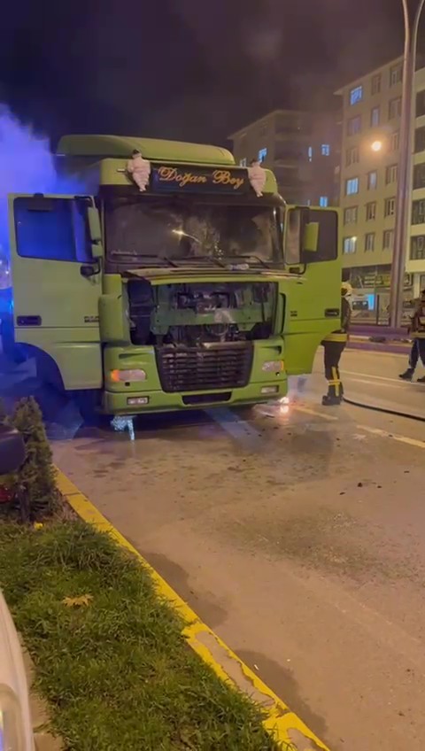 Kocaeli’nin Karamürsel ilçesinde D-130 Karayolu üzerinde seyir halindeki bir tırda