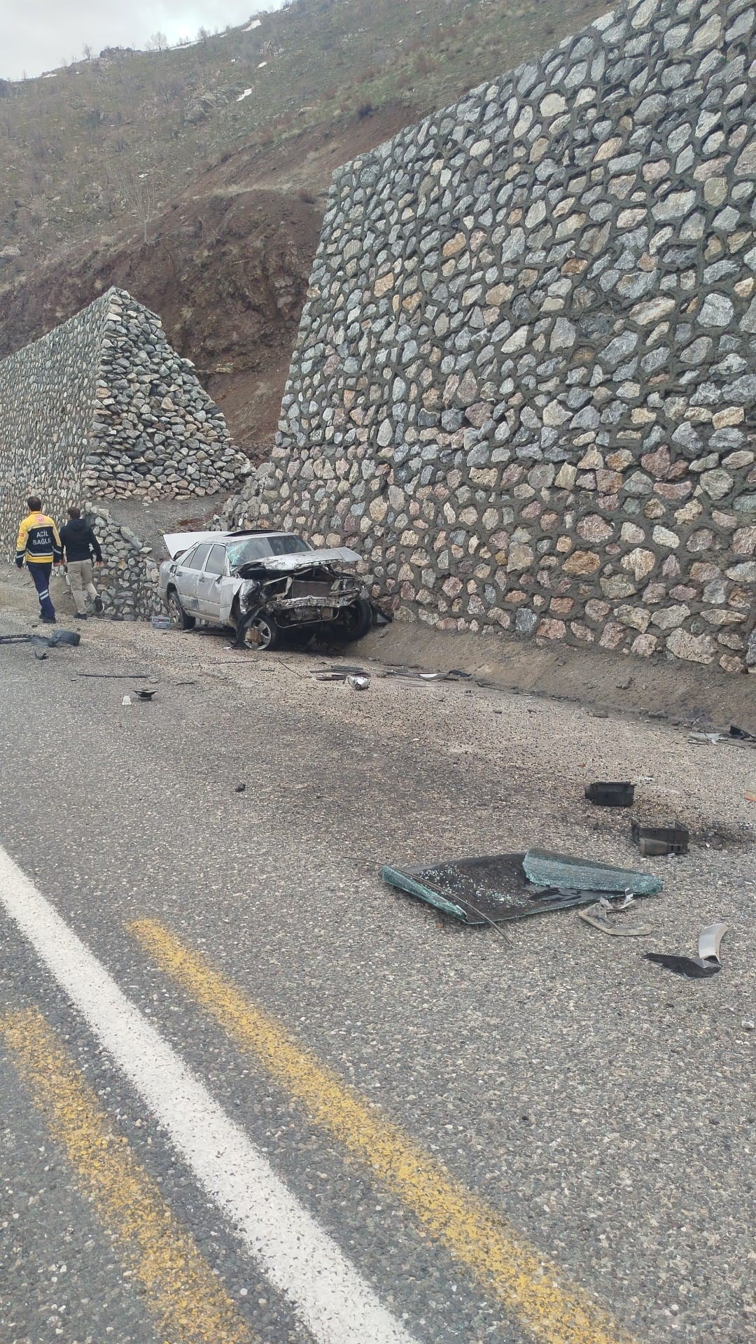 Elazığ’da kontrolden çıkan otomobilin istinat duvarına çarpması sonucu 48 yaşındaki