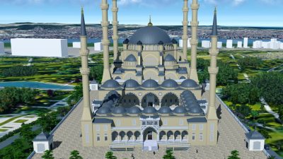 Gebze Millet Bahçesi içerisinde inşa edilmesi planlanan cami projesinin kaba