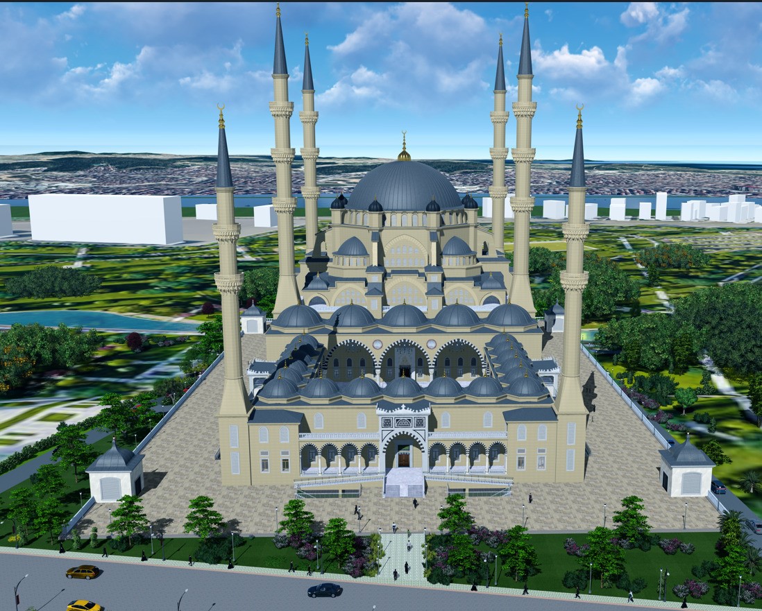Gebze Millet Bahçesi içerisinde inşa edilmesi planlanan cami projesinin kaba