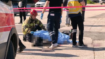 Bursa'nın İnegöl ilçesinde yokuş aşağı inerken freni patlayan vinçten atlayarak