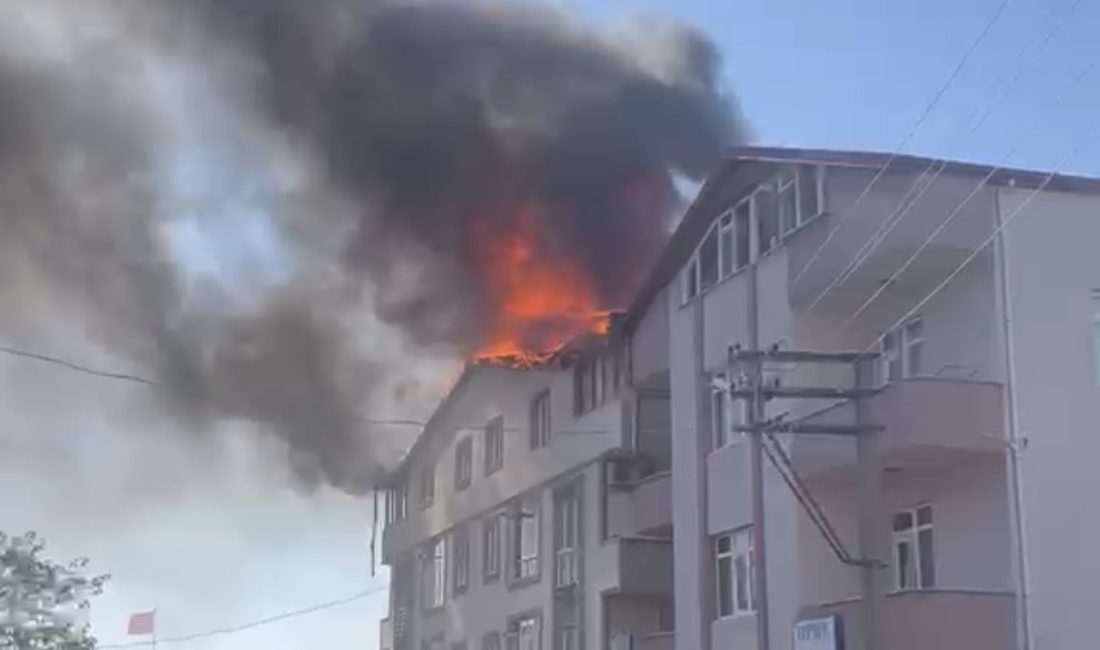 Kocaeli’nin Darıca ilçesinde tadilat halindeki 5 katlı bir binanın çatısında
