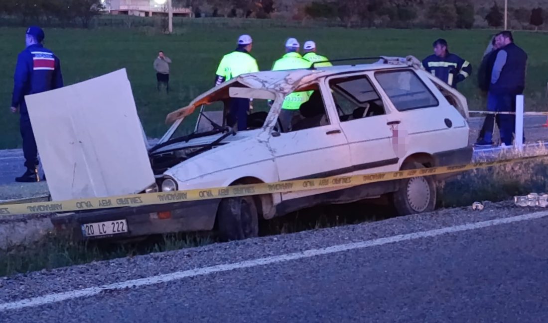 Denizli’nin Çivril ilçesinde kontrolden çıkarak takla atan otomobilde 1 kişi