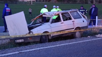 Denizli’nin Çivril ilçesinde kontrolden çıkarak takla atan otomobilde 1 kişi