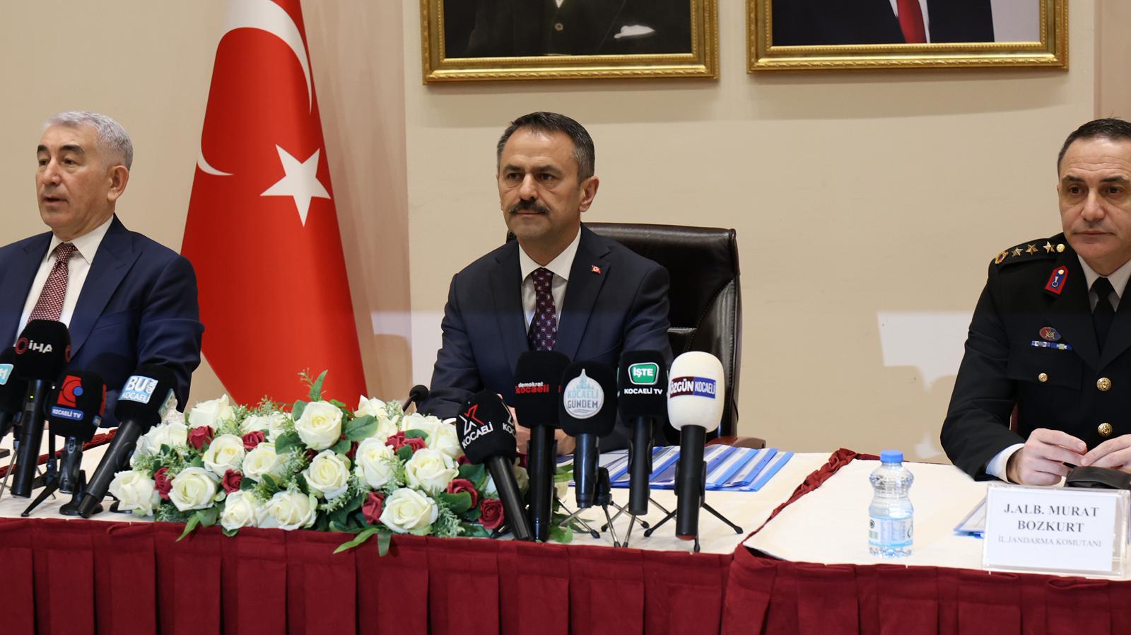 Kocaeli Valisi İlhami Aktaş, il genelinde yürütülen güvenlik ve asayiş