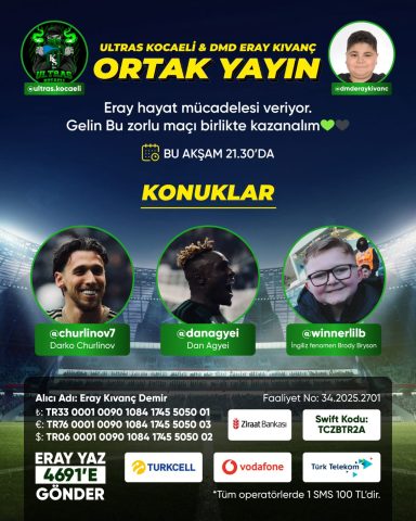 Ultras Kocaeli ve minik Eray Kıvanç Demir’in el ele verdiği