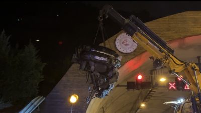 Kuzey Marmara Otoyolu T3 tüneli mevkiinde kontrolden çıkan otomobilin tünel