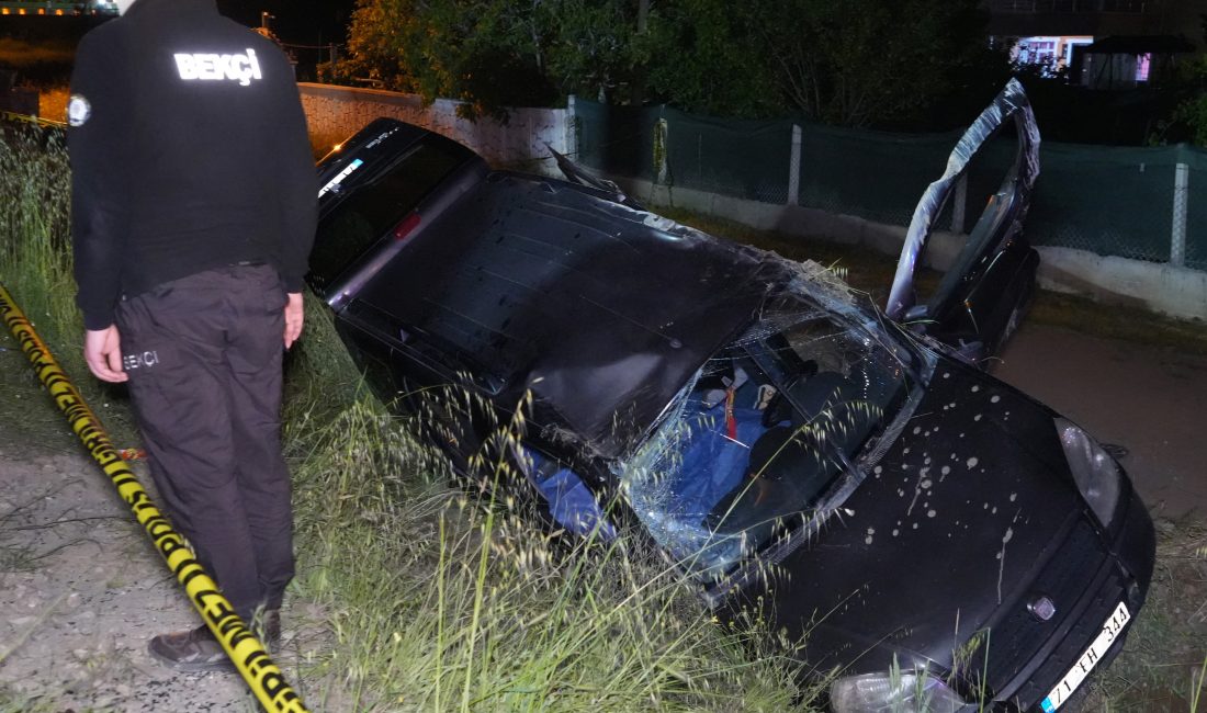 Kırıkkale’nin Bahşılı ilçesinde kontrolden çıkarak şarampole devrilen ve hurdaya dönen
