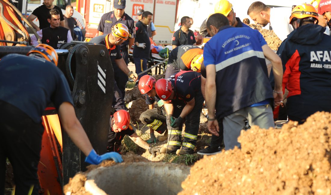 Kastamonu'da kanalizasyon çalışması sırasında bir işçi toprak altında kaldı. Ekipler