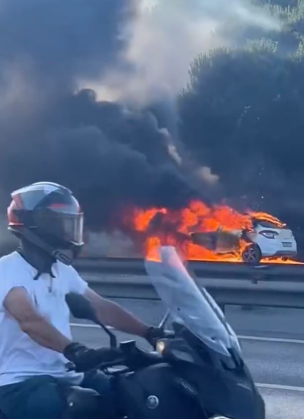 TEM Otoyolu’nda alev alev yandı!