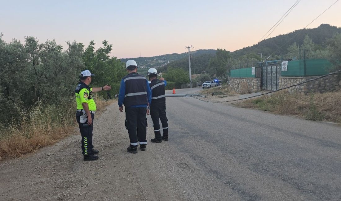 Bursa'da elektrik direğine çarpan otomobilin sürücüsü ağır yaralanırken, kazayı görüp