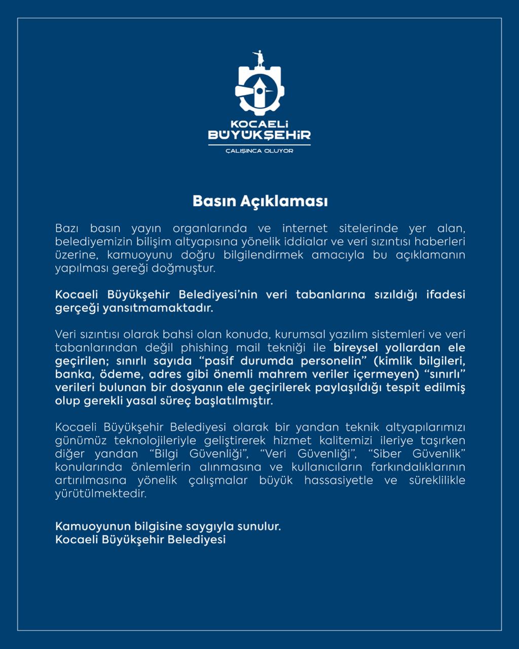 Veri sızıntısı mı var, Büyükşehirden açıklama