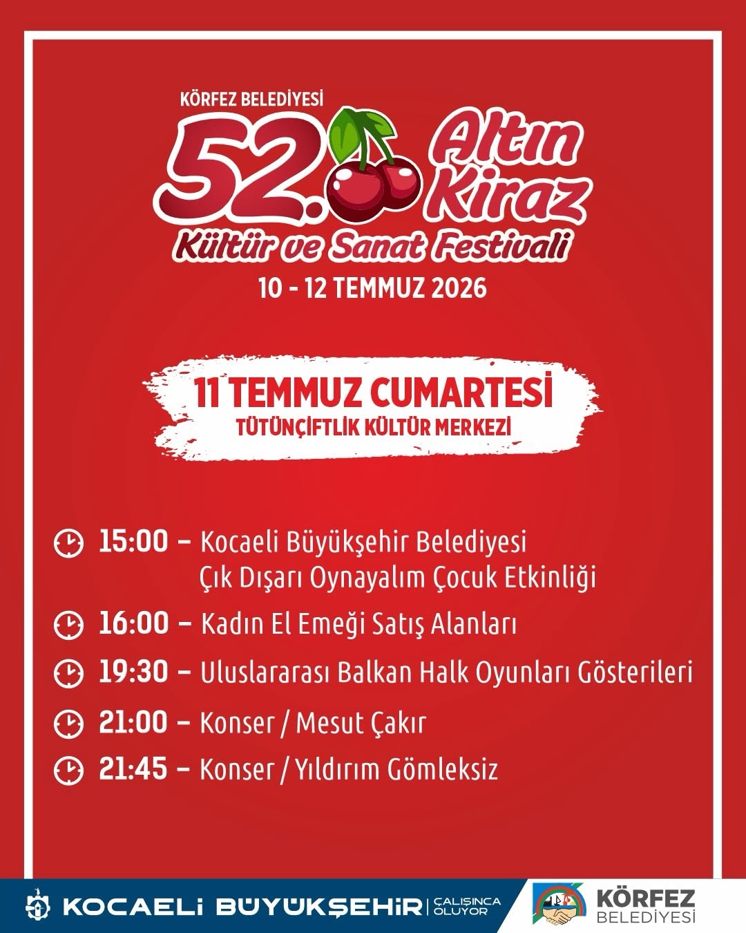 Körfez’de 52. Yıllık Gurur: Altın Kiraz Kültür ve Sanat Festivali Başlıyor!
