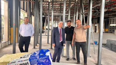 Dilovası'nda yapımı süren yeni belediye hizmet binasında çalışmalar planlanan takvim