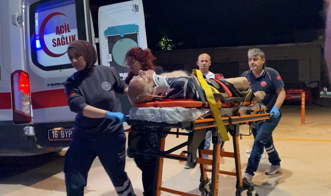 Bursa'nın İnegöl ilçesinde devrilen traktörün altında kalarak ağır yaralanan 68