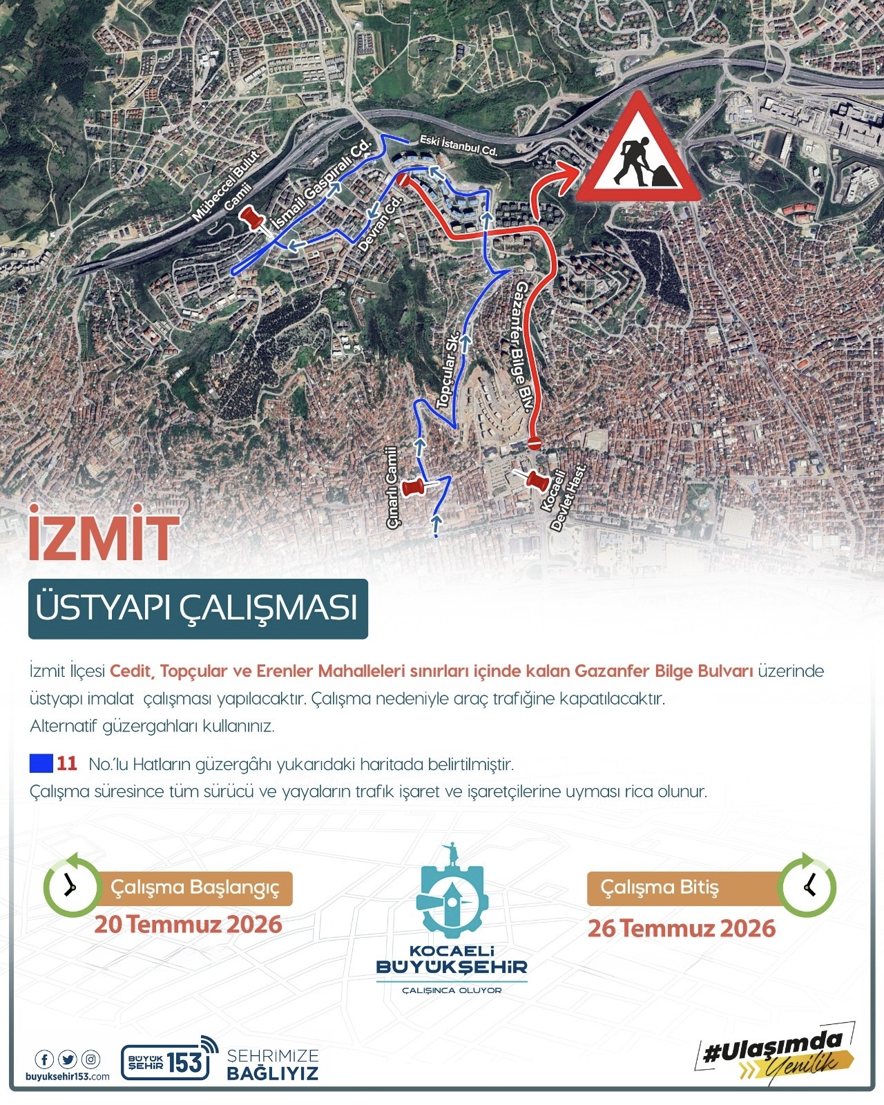 Kocaeli dikkat! Kritik yol trafiğe kapanıyor