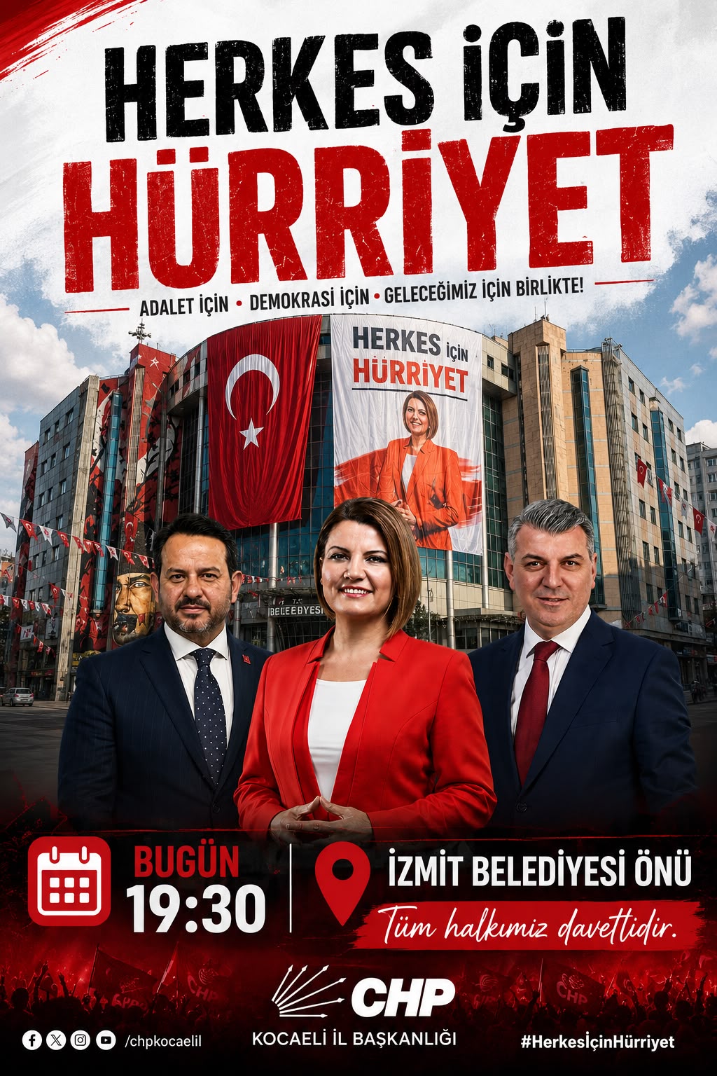 CHP Kocaeli, "Herkes İçin Hürriyet" sloganıyla meydanda!
