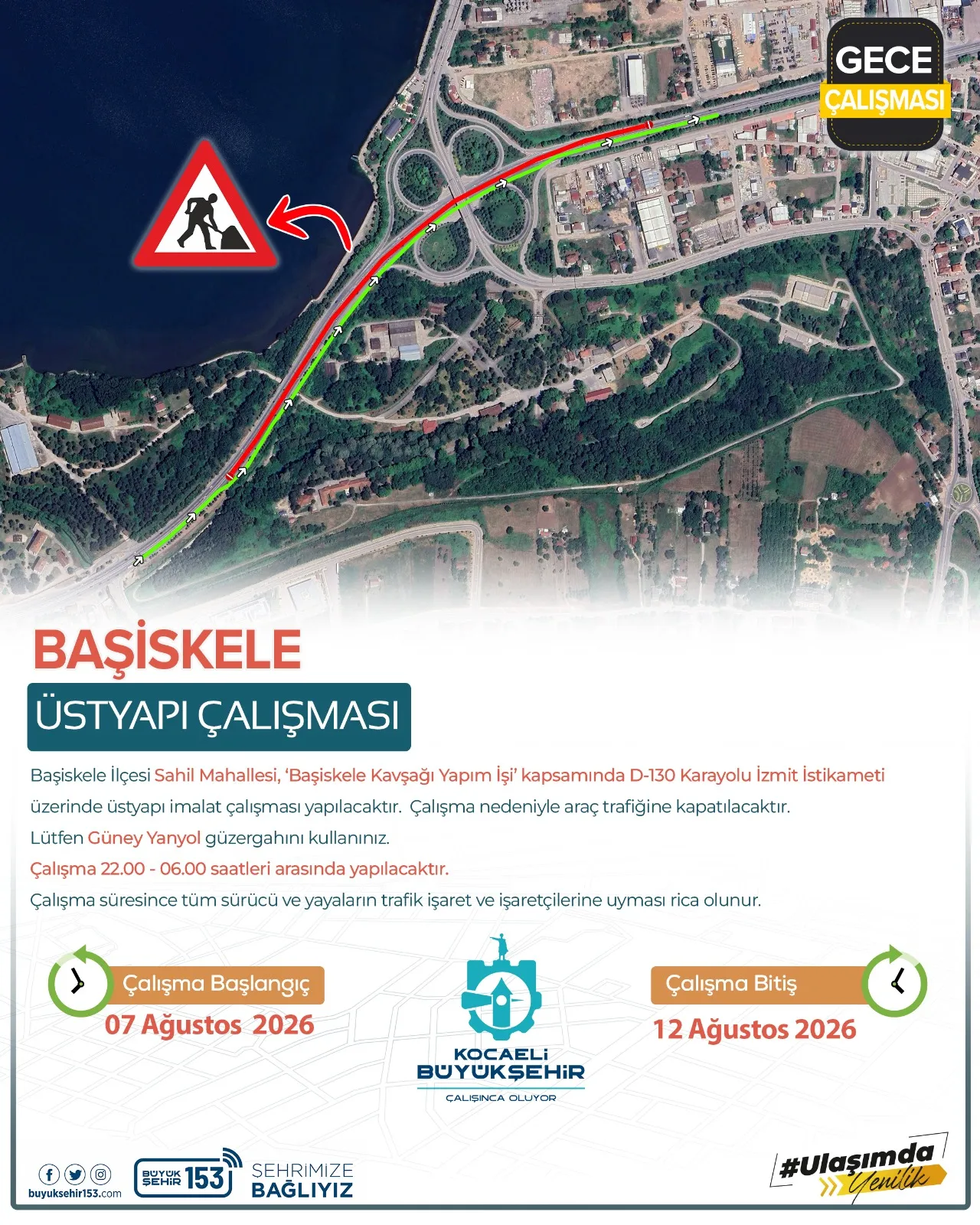 Kocaeli dikkat! D-130 İzmit istikameti trafiğe kapatılacak