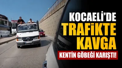 Kocaeli'nin İzmit ilçesinde seyir halindeki iki araç sürücüsü arasında sıkıştırma