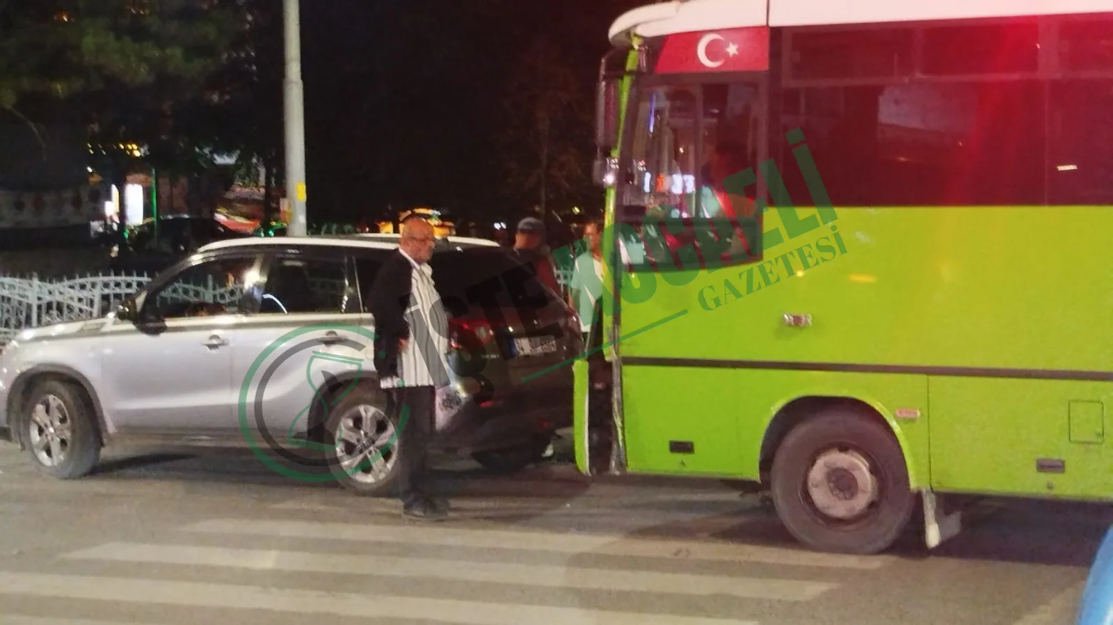 Kocaeli’de korku dolu anlar! Otobüsle çarpıştı