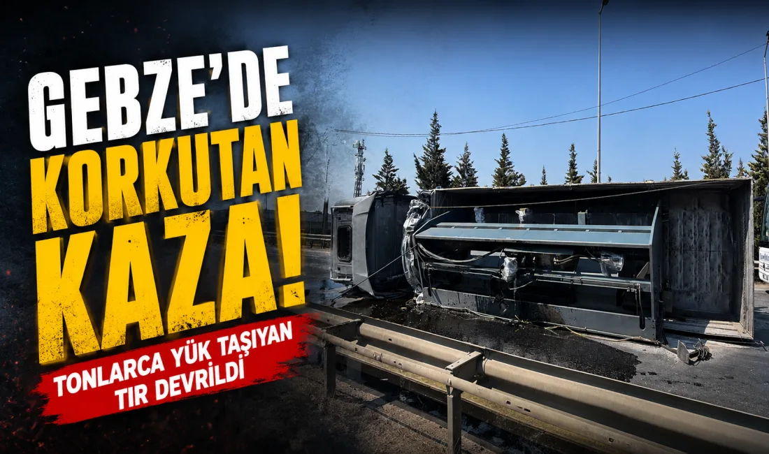 Kocaeli Gebze’de sac pres makinesi taşıyan tırın devrilmesi sonucu sürücü