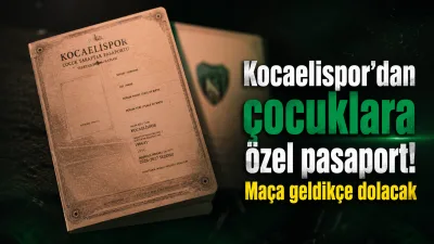 Kocaelispor, çocuk taraftarlar için Çocuk Taraftar Pasaportu projesini başlatıyor. Pasaportlar