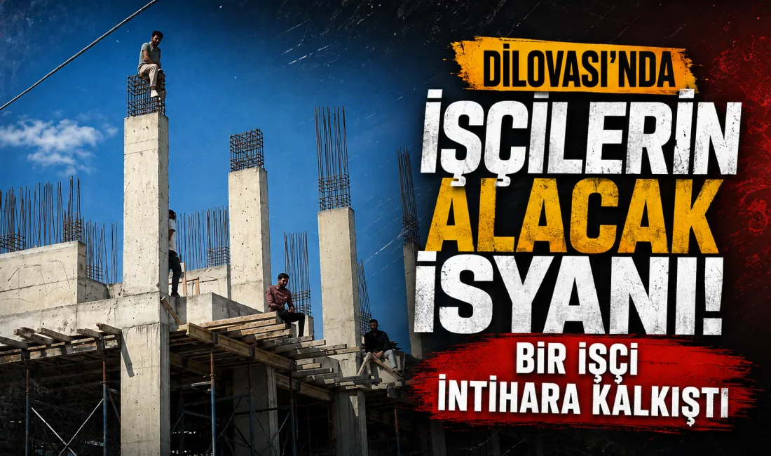 Dilovası Müftülük Hizmet Binası inşaatında çalışan işçiler, 3 aylık ücretlerini