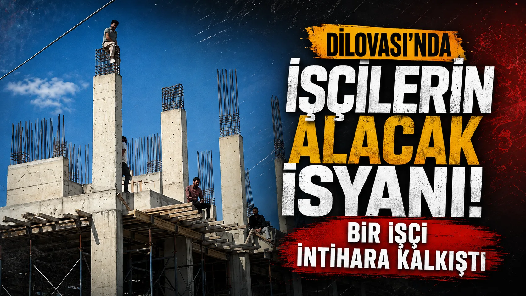 Dilovası Müftülük Hizmet Binası inşaatında çalışan işçiler, 3 aylık ücretlerini