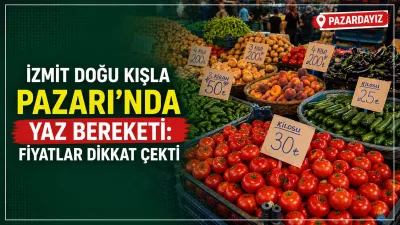 İzmit’in en yoğun alışveriş noktalarından Doğu Kışla Pazarı’nda tezgâhlar yaz