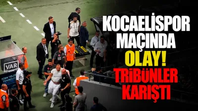 Kocaelispor ile Amed SK arasında oynanan müsabaka esnasında tribünlerde taraftarlar