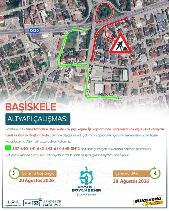 Kocaeli'de o yollar 8 gün boyunca trafiğe kapalı!